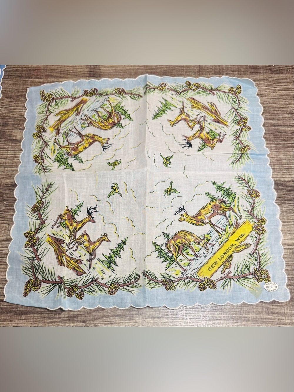 Vintage Michigan & New London WI Souvenir Handkerchief Lot 3 Pc - Picture 3 of 7
